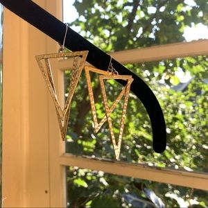 Gold hammered metal triangles